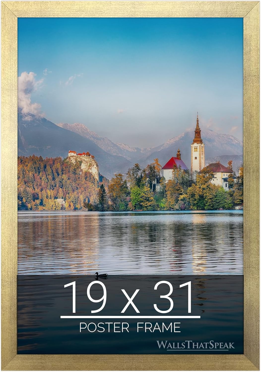 19x31 Gold Picture Frame for Puzzles Posters Photos Artwork