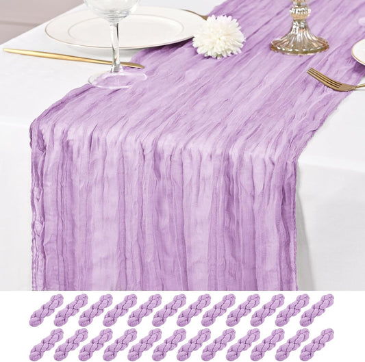 24 Pack Lavender Table Runner for Weddings and Parties