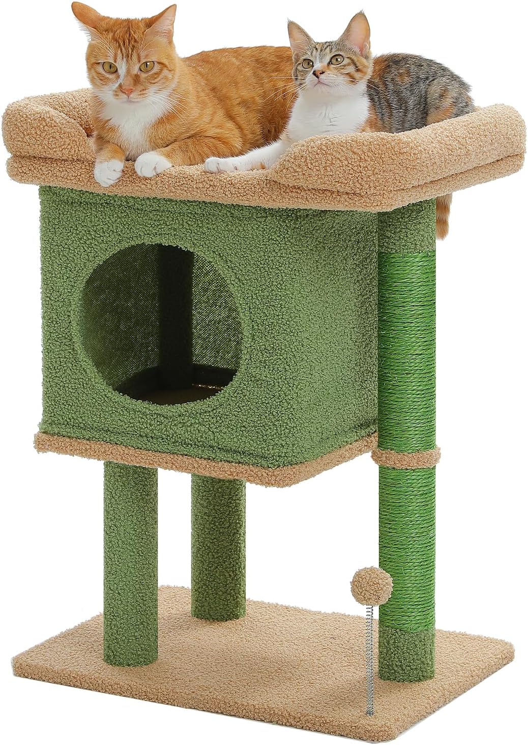PAWZ Road Cat Tree for Indoor Cats with Large Perch & Condo