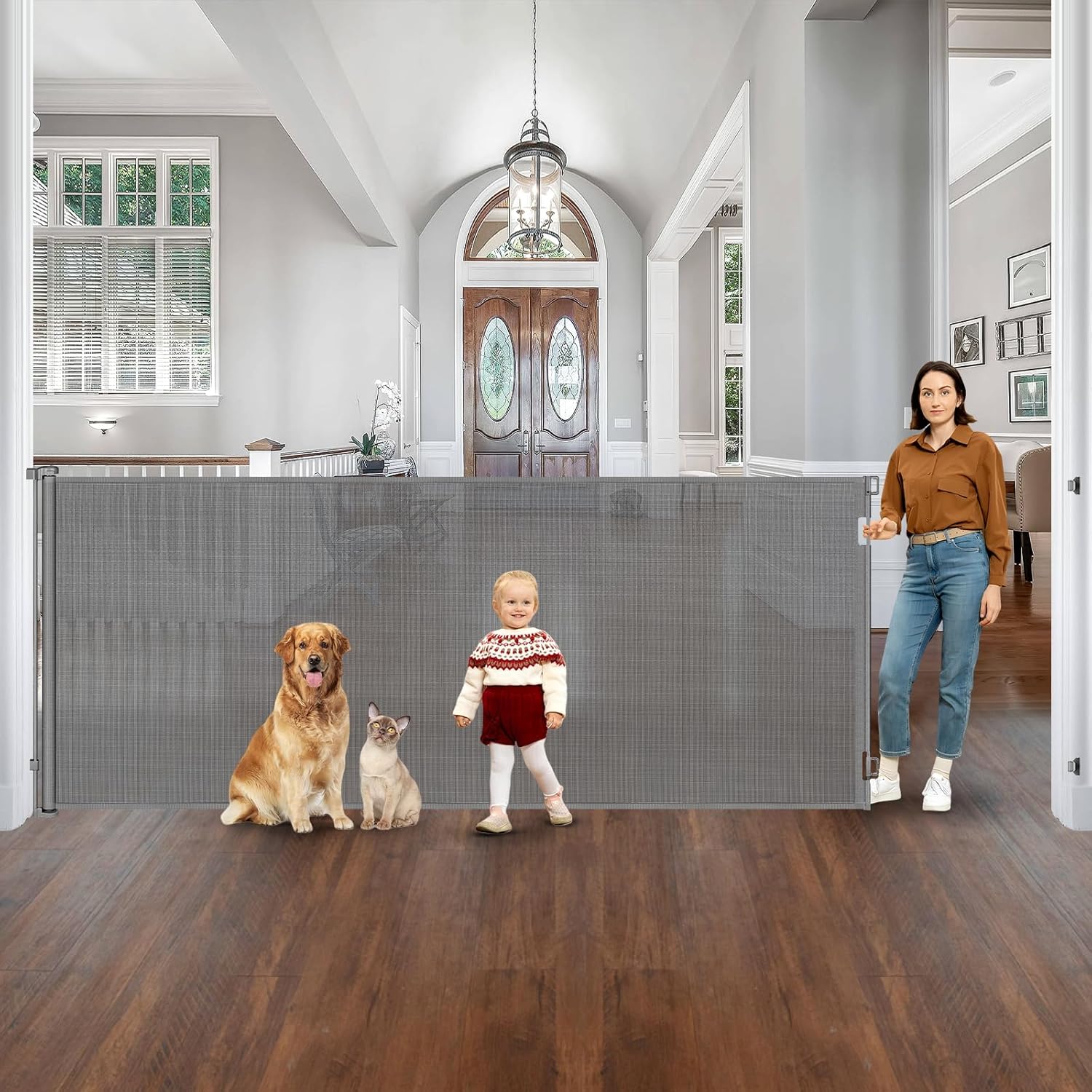 Retractable Baby Gate 48 Tall 145 Wide for Large Openings