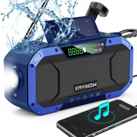 KAYINOW Emergency NOAA Weather Radio with Bluetooth Speaker
