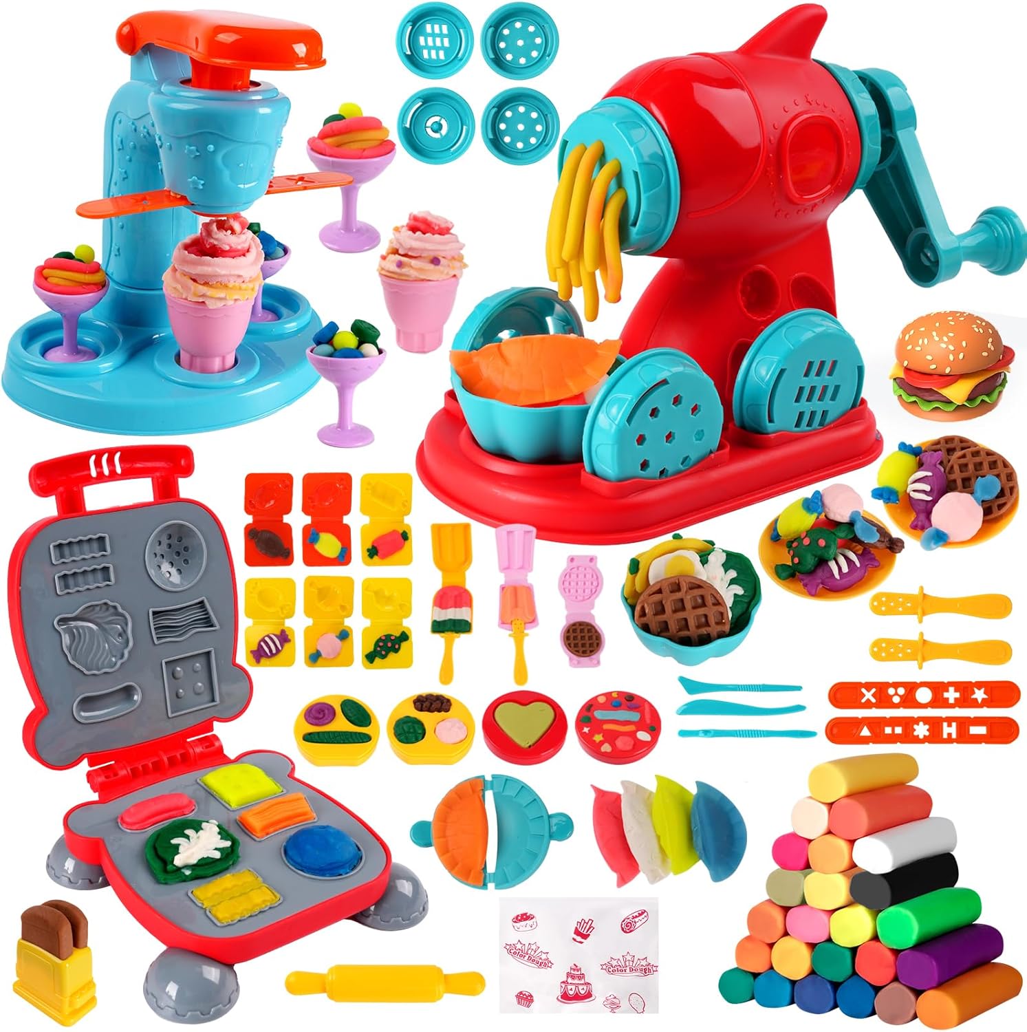 3-in-1 Color Dough Kitchen Creations Set for Kids Aged 3-8