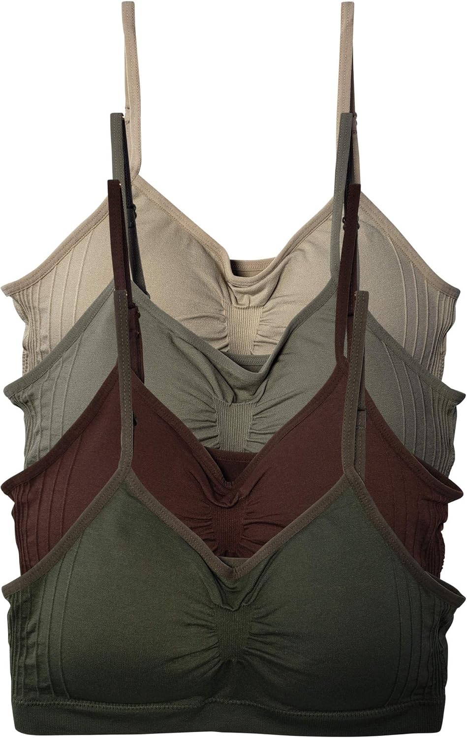 Kalon 4 Pack Womens Cami Bras with Removable Pads for Comfort