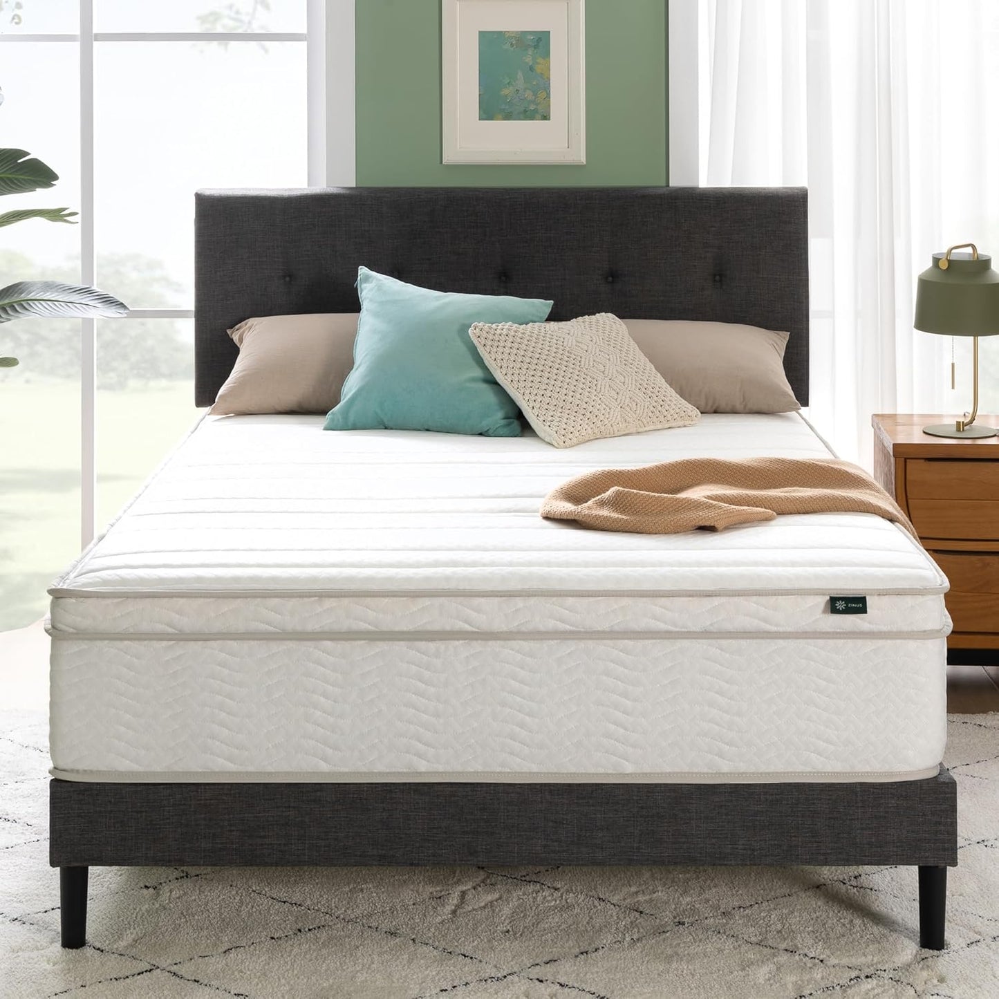 ZINUS 12 Inch Foam and Spring Hybrid Mattress for Comfort