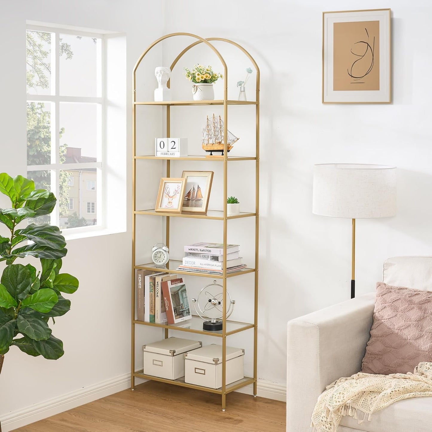 Stylish Arched Display Rack for Home Office and Living Room