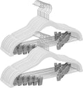 Pants Hangers 20-Pack - Slim Velvet Hangers with Adjustable Clips