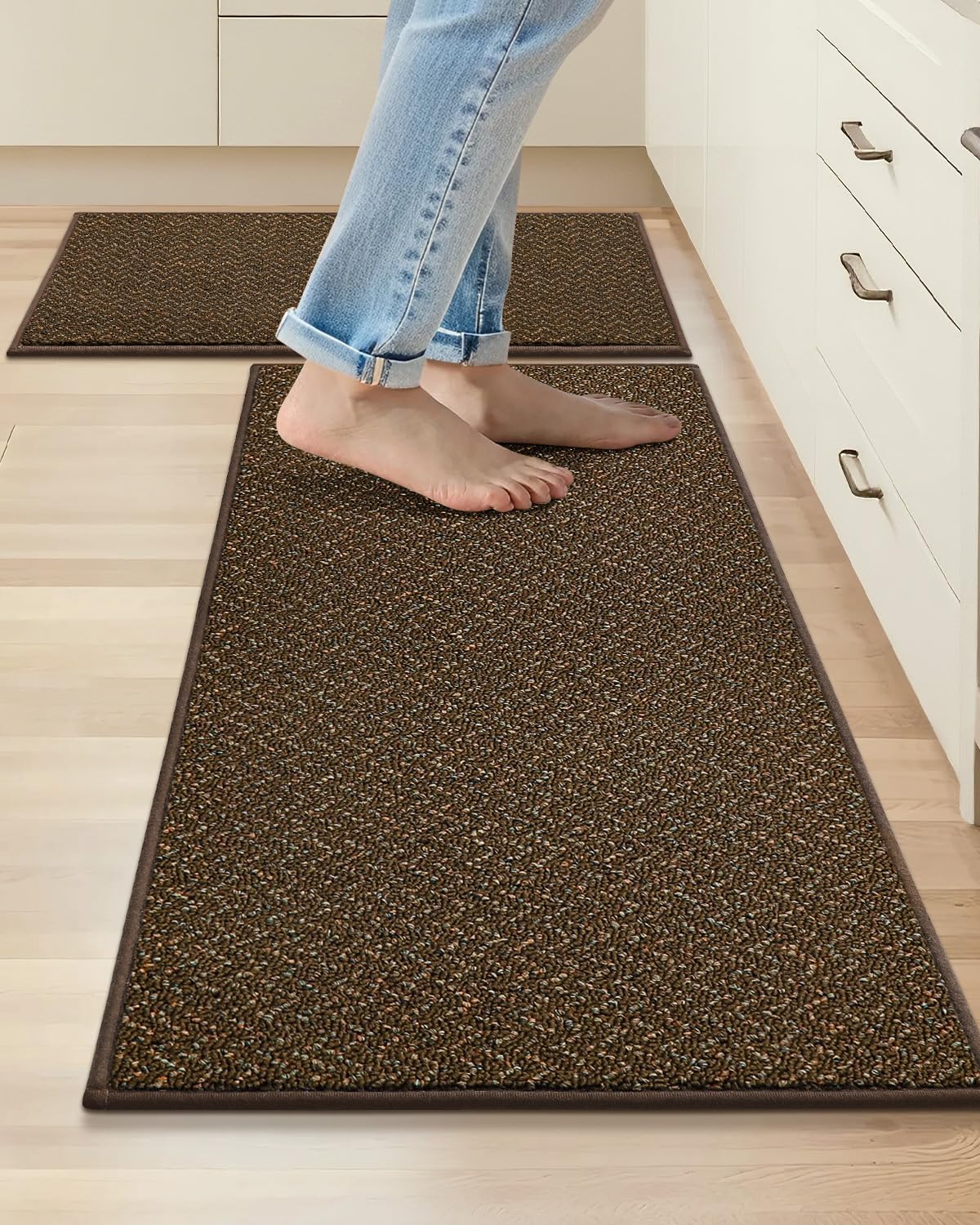 Non Slip Kitchen Mats Set - Absorbent and Washable Rugs