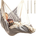 Hanging Hammock Chair Swing - Spacious Full-Body Comfort and Footrest