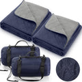 Tranqun Large Outdoor Blanket 78in x 55in - Foldable Waterproof Fleece