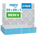 Aerostar 20x25x1 MERV 8 Pleated Air Filters - 6 Count