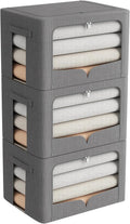 3 Pack Collapsible Metal Storage Bins for Clothes and Accessories