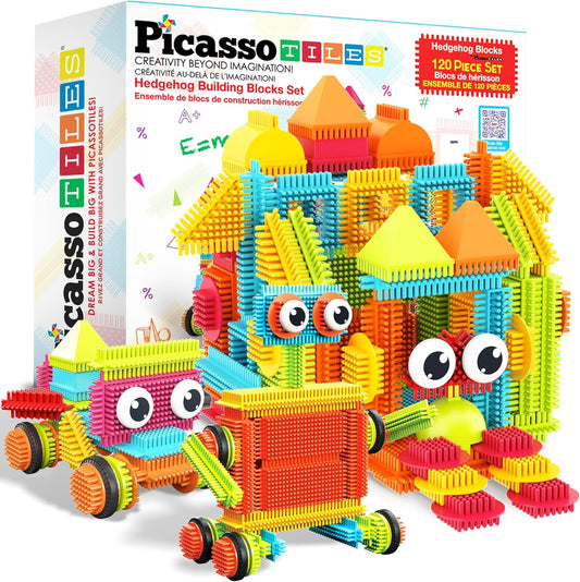 PicassoTiles 120pcs Hedgehog Building Set - STEAM Learning Fun!