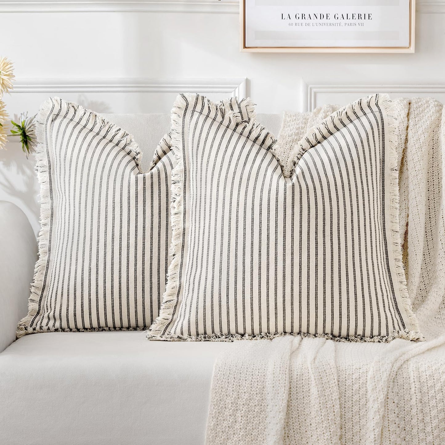 MIULEE 26x26 Inch Gray Pillow Covers for Chic Home Decor