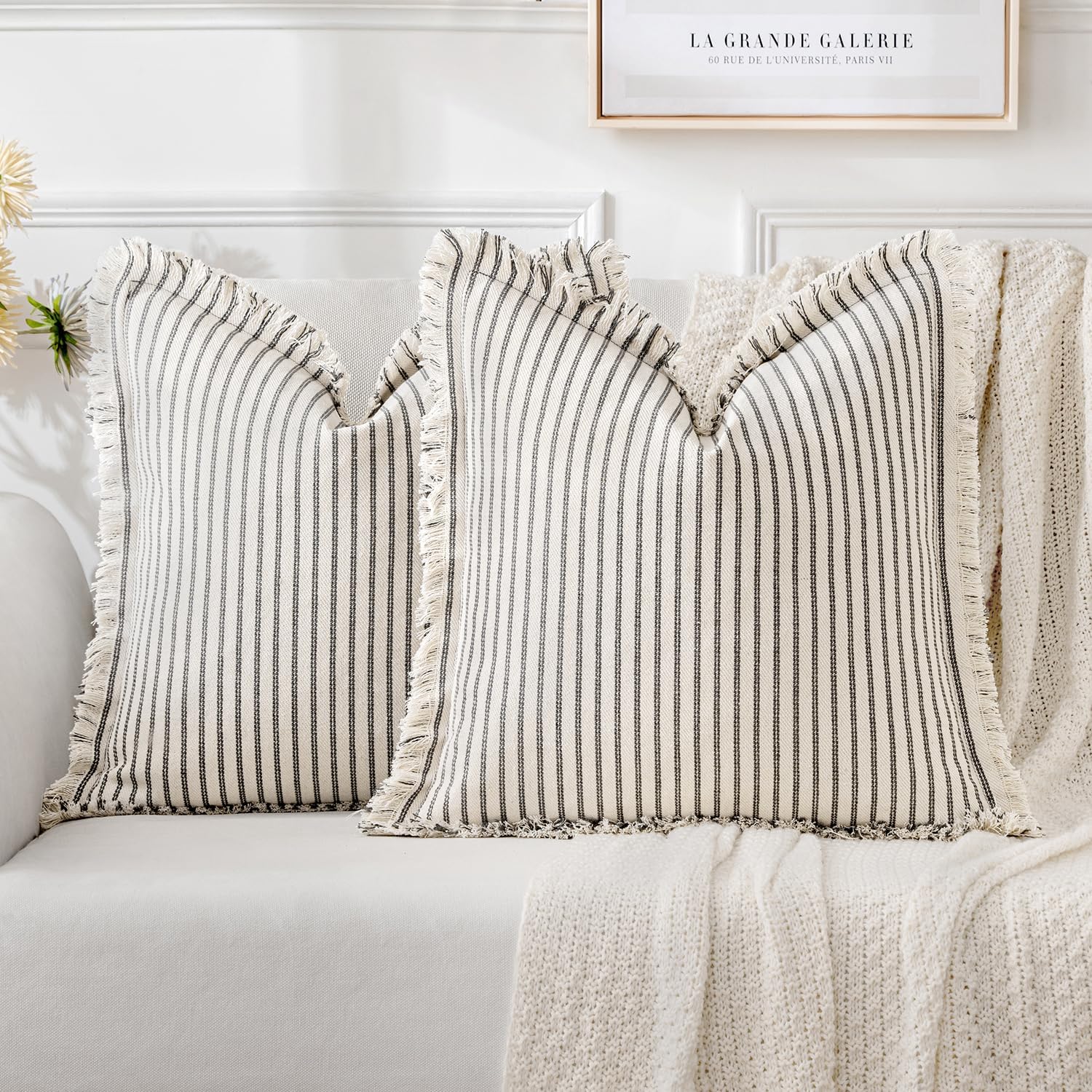MIULEE 26x26 Inch Gray Pillow Covers for Chic Home Decor