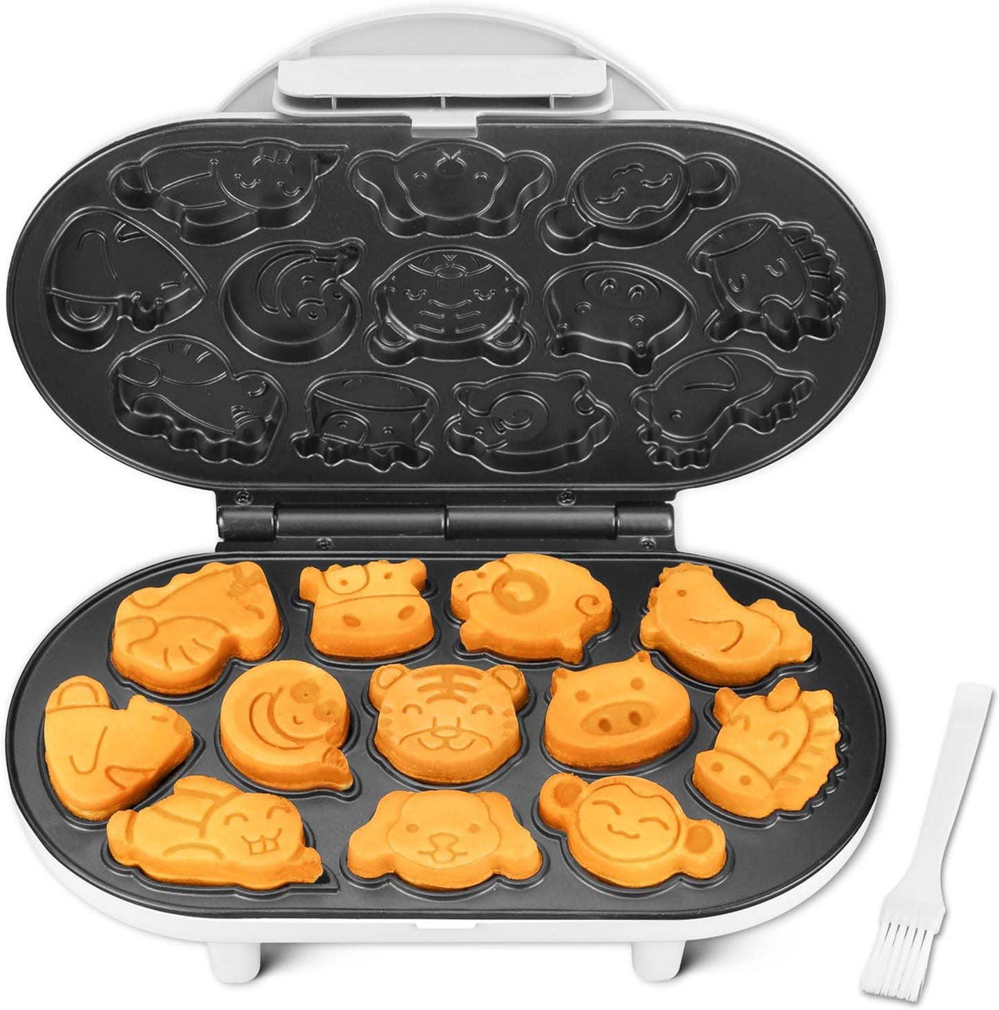 Animal Mini Waffle Maker with 12 Molds - Perfect Christmas Gift!