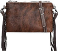 Cowhair Leather Crossbody Phone Wallet - Compact Western Style