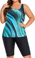 Plus Size Tankini Swimsuit Set - Tummy Control Two-Piece