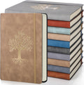 A5 Lined Leather Hardcover Journal Notebook - 10 Pack Retro Colors