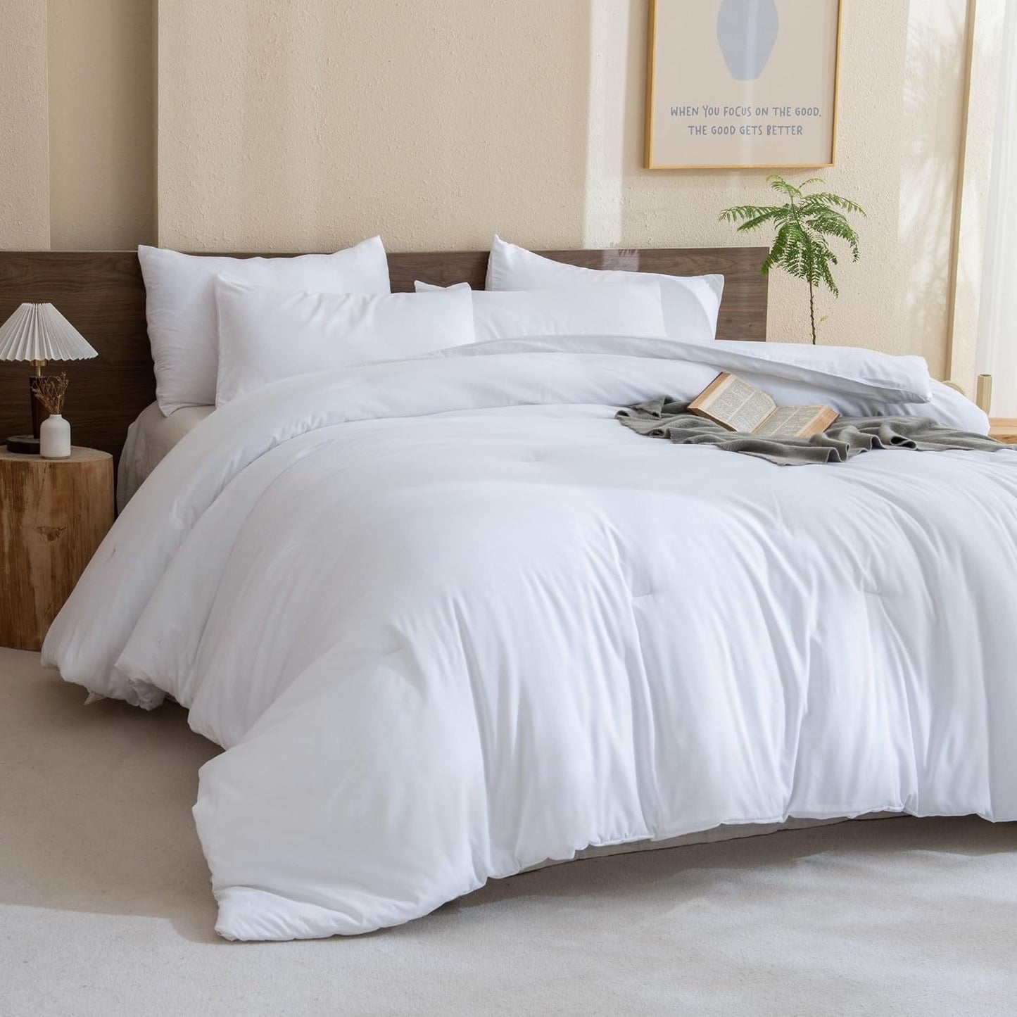 Paxrac Classic Pure White Comforter King Size Set for All Seasons