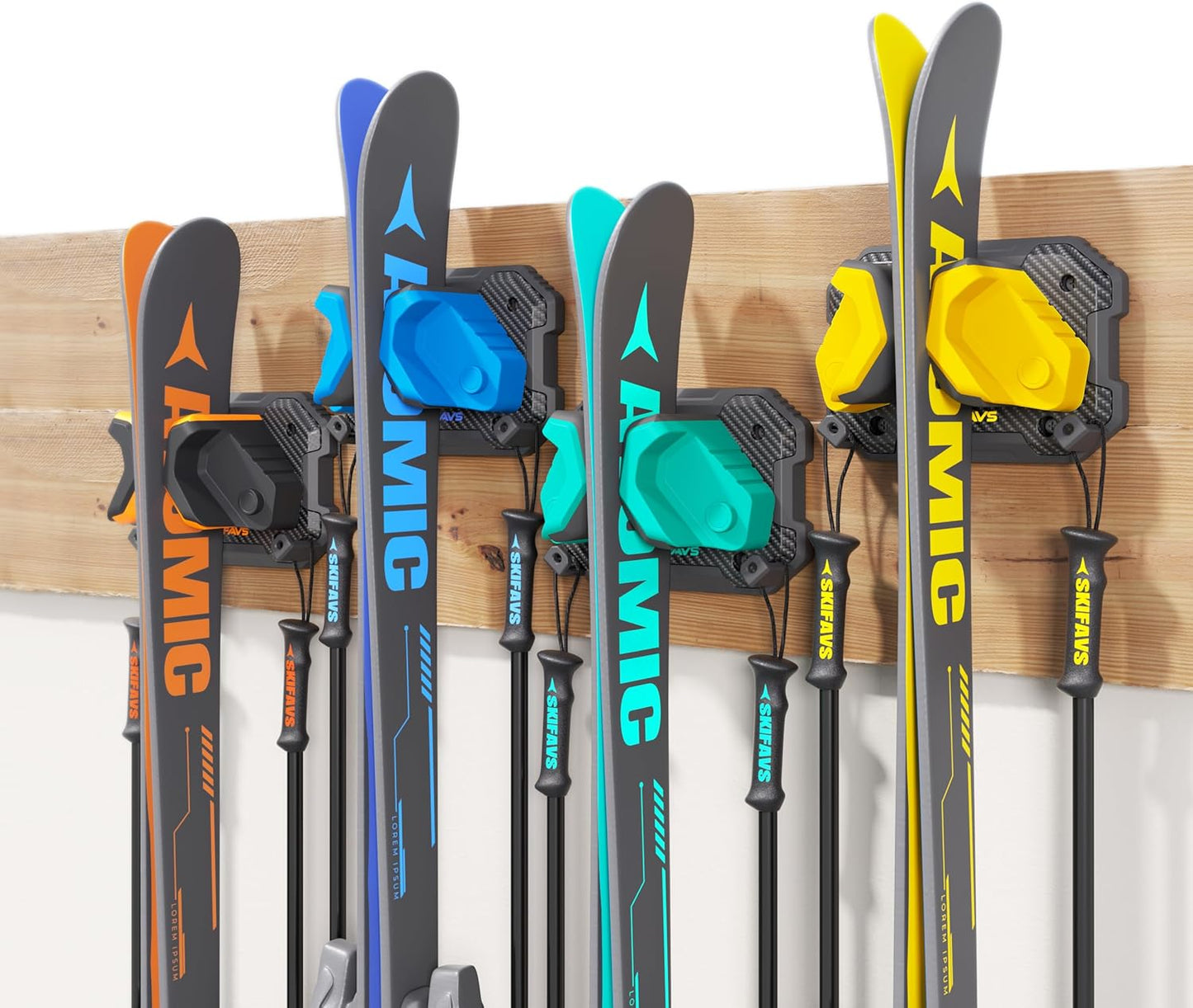Ski & Snowboard Wall Rack for Garage - Damage-Free Storage