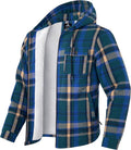 G Gradual Men's Flannel Jacket Sherpa Lined Hooded Zip Up Plaid Shirt
