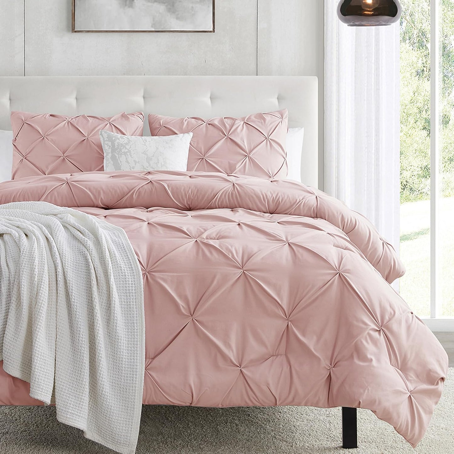 Luxurious Peach Beige King Size Duvet Cover Set by Nestl