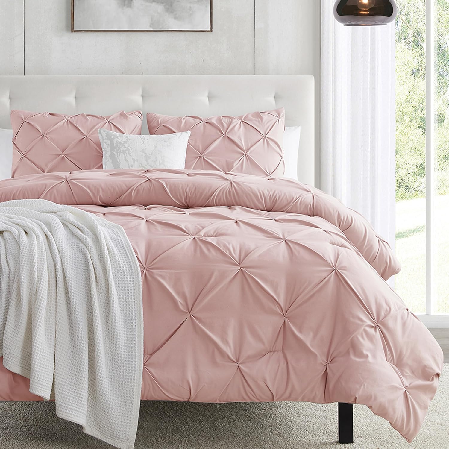 Luxurious Peach Beige King Size Duvet Cover Set by Nestl