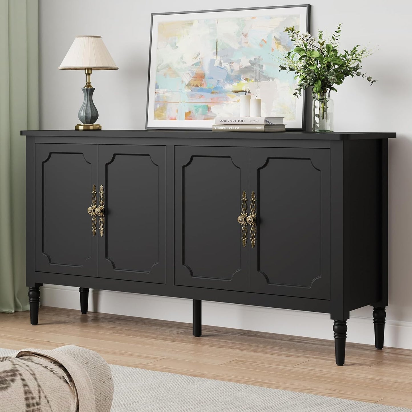 Elegant 58ft' Sideboard Buffet Cabinet for Modern Living Spaces