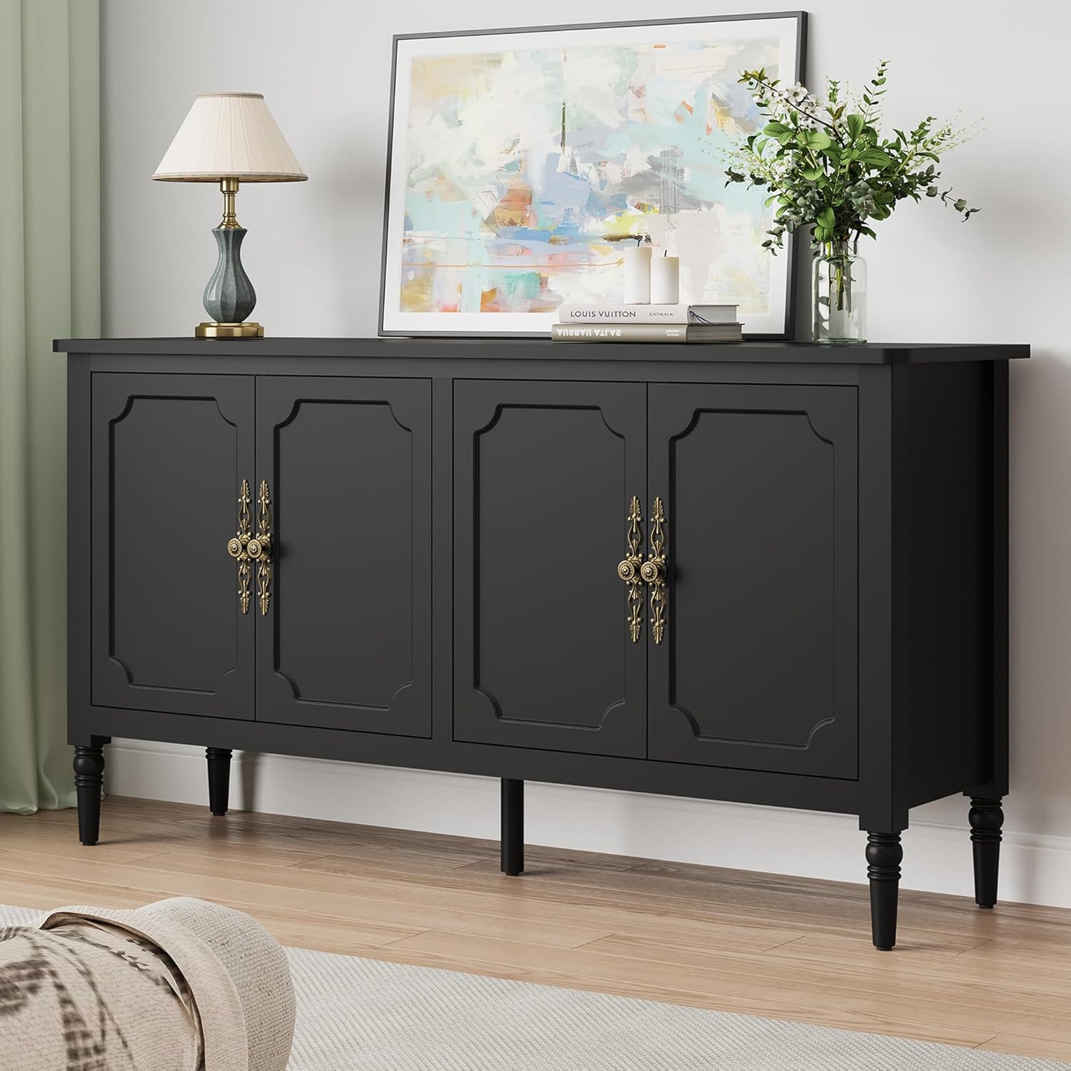 Elegant 58ft' Sideboard Buffet Cabinet for Modern Living Spaces