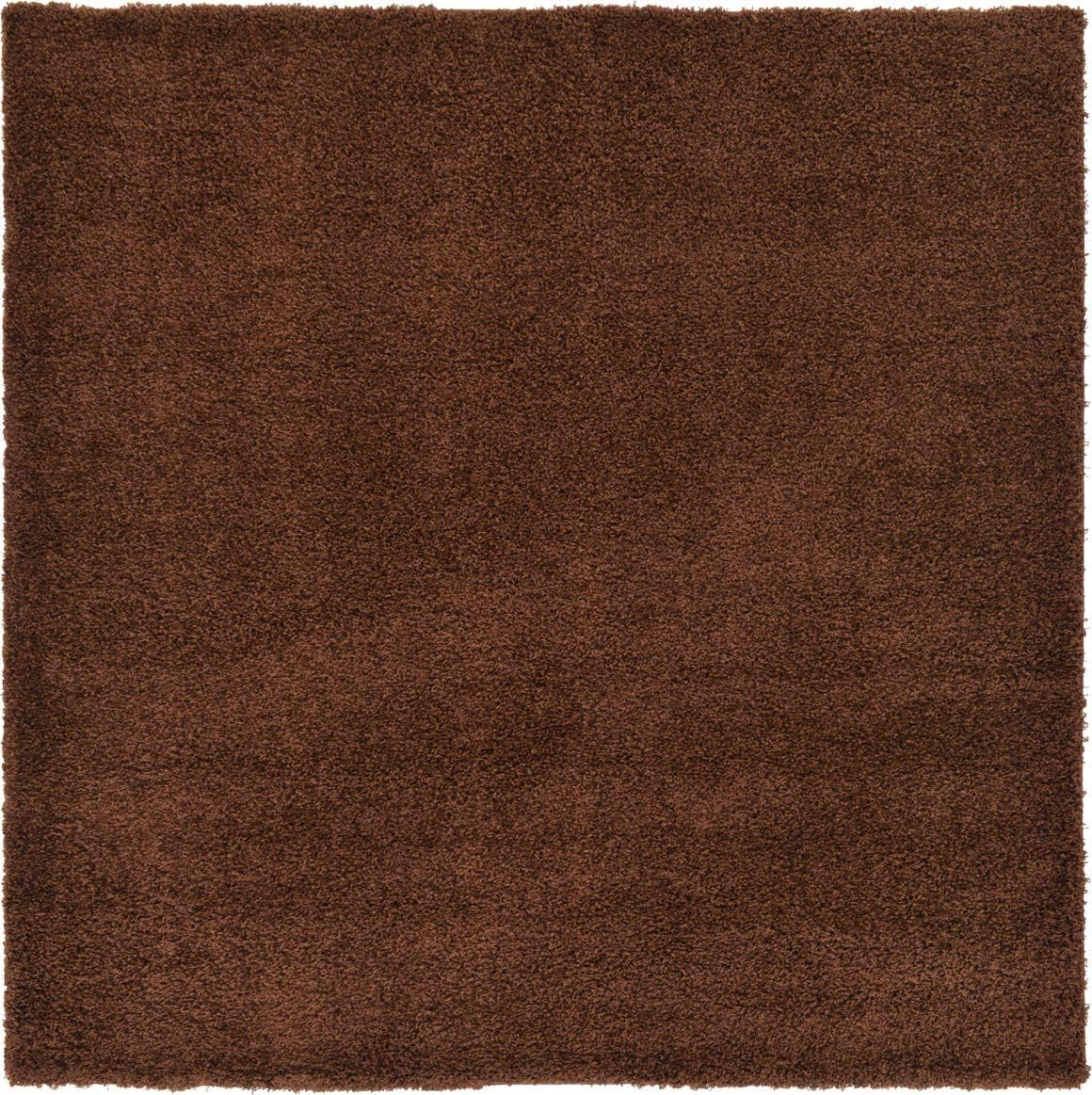 Unique Loom Solid Shag Collection Area Rug in Chocolate Brown
