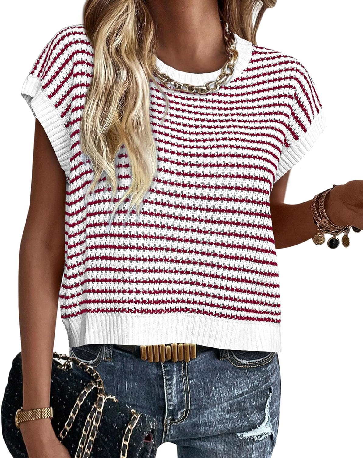Stylish Striped Pullover Sweater Vest for Women in 2025