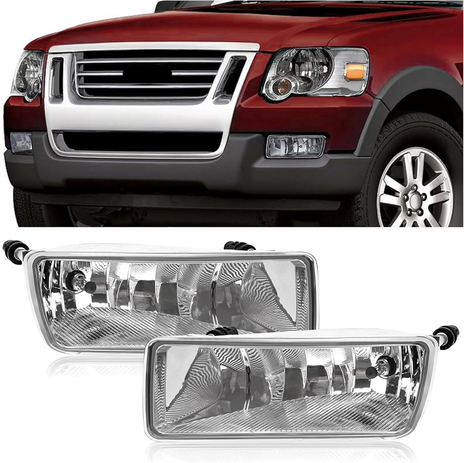 HECASA Fog Light Pair for 2006-2010 Ford Explorer Models
