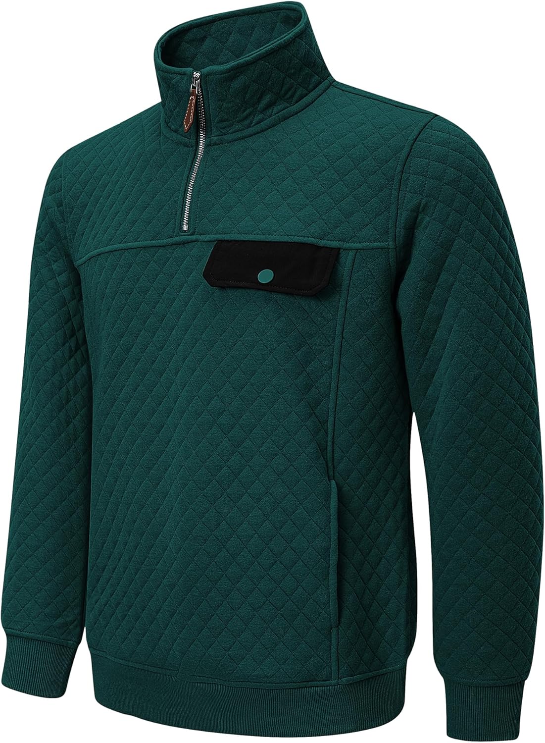 JMIERR Men's Quilted Sweatshirt for Casual Outdoor Style