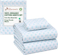 100% Organic Cotton Percale Sheets Twin Size - Crisp, Deep Pocket