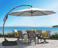 12 FT Sunbrella Cantilever Umbrella (Granite) - Offset Patio Shade