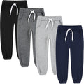 4 Pack Boys Sweatpants Joggers - Soft Cotton Blend Fleece (2-14Y)