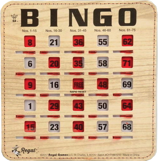 Regal Bingo Bulk Bingo Cards with Sliding Windows for Fun