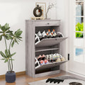 Shoe Storage Cabinet with 2 Flip Drawers - Narrow Hidden Shoe Rack