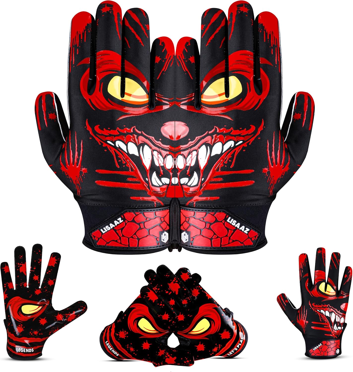 Crimson Pro Youth Football Gloves - Ultimate Grip