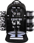 Picnic Backpack Bag for 2 Person with Cooler Compartment - All-in-One