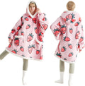 Bedsure Wearable Blanket Hoodie Sherpa Printed - Cozy Giftable Hoodie