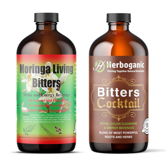 Herboganic Moringa Living Bitters Duo | Health Boost | 2x16 Oz