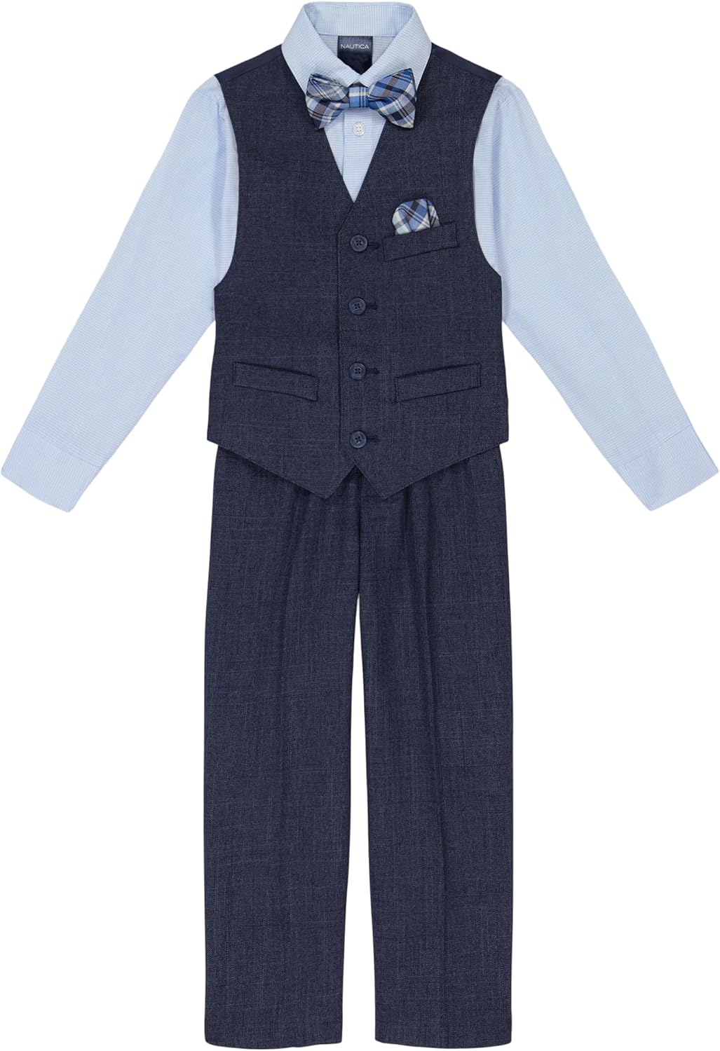 Nautica Boys' 4-Piece Formal Suit Set with Vest and Tie