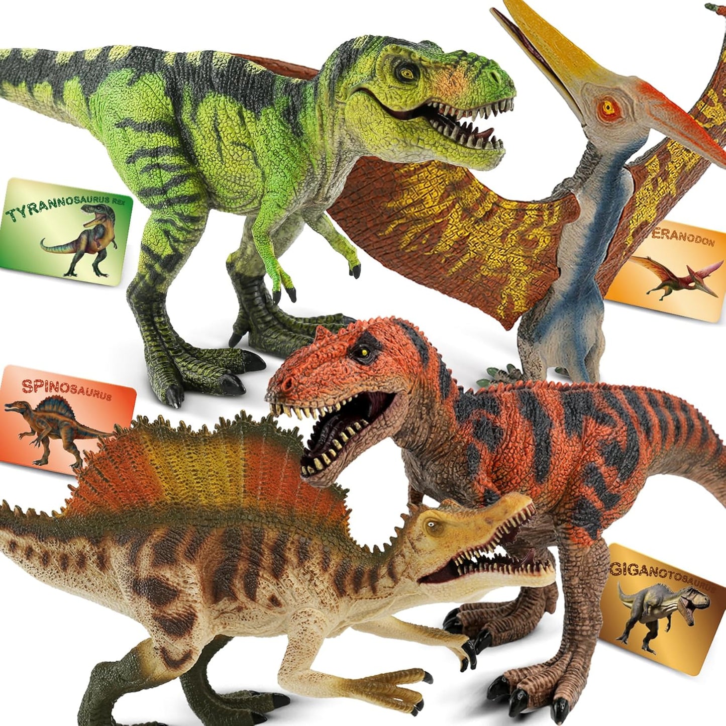 4 PCS Jumbo Dinosaur Toys for Kids 3-5 Realistic Figures