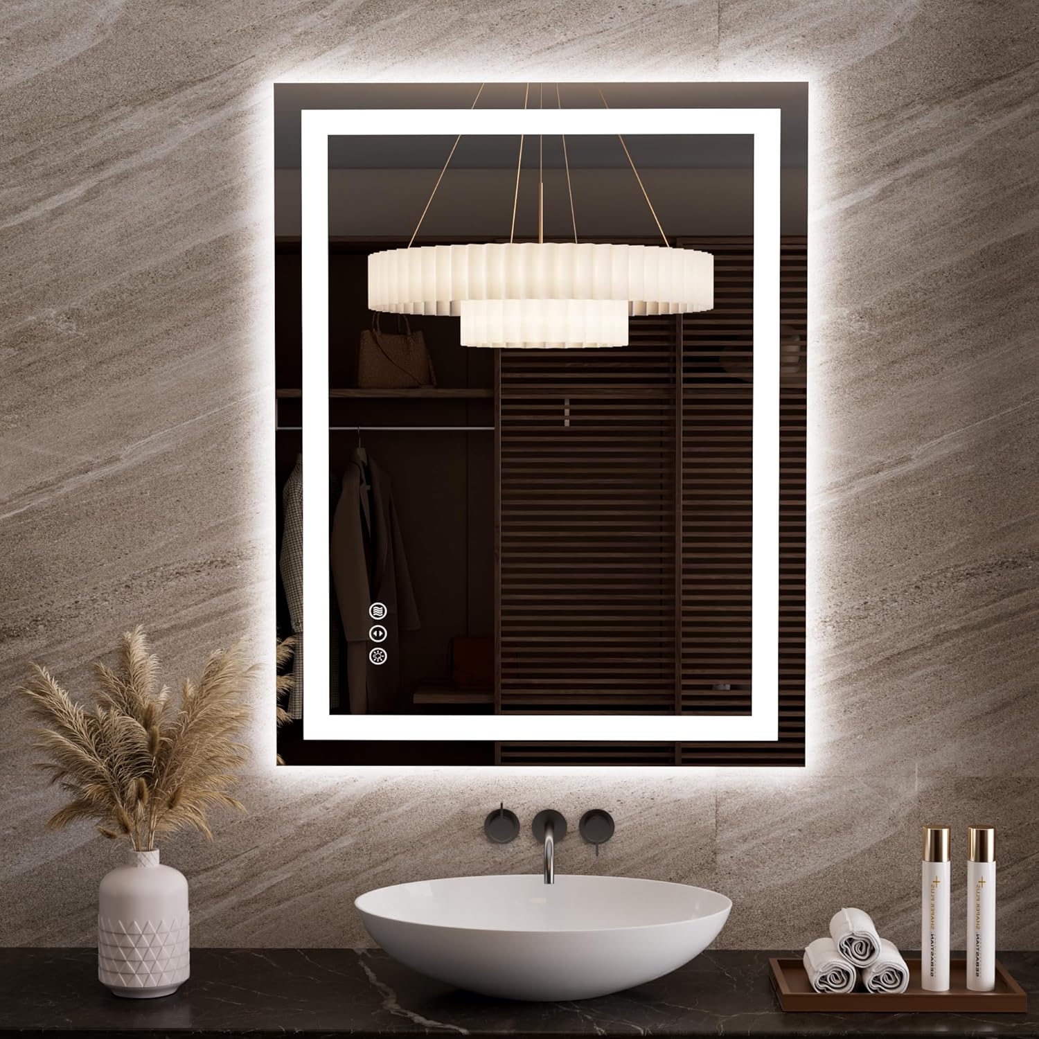 LED Bathroom Mirror with Lights, Anti-Fog, Dimmable Features