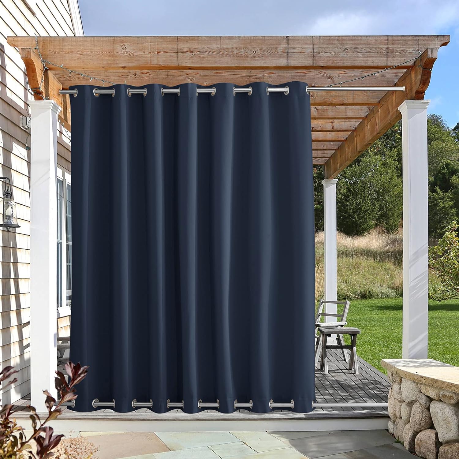 NICETOWN Weighted Blackout Outdoor Curtain for Patio Privacy