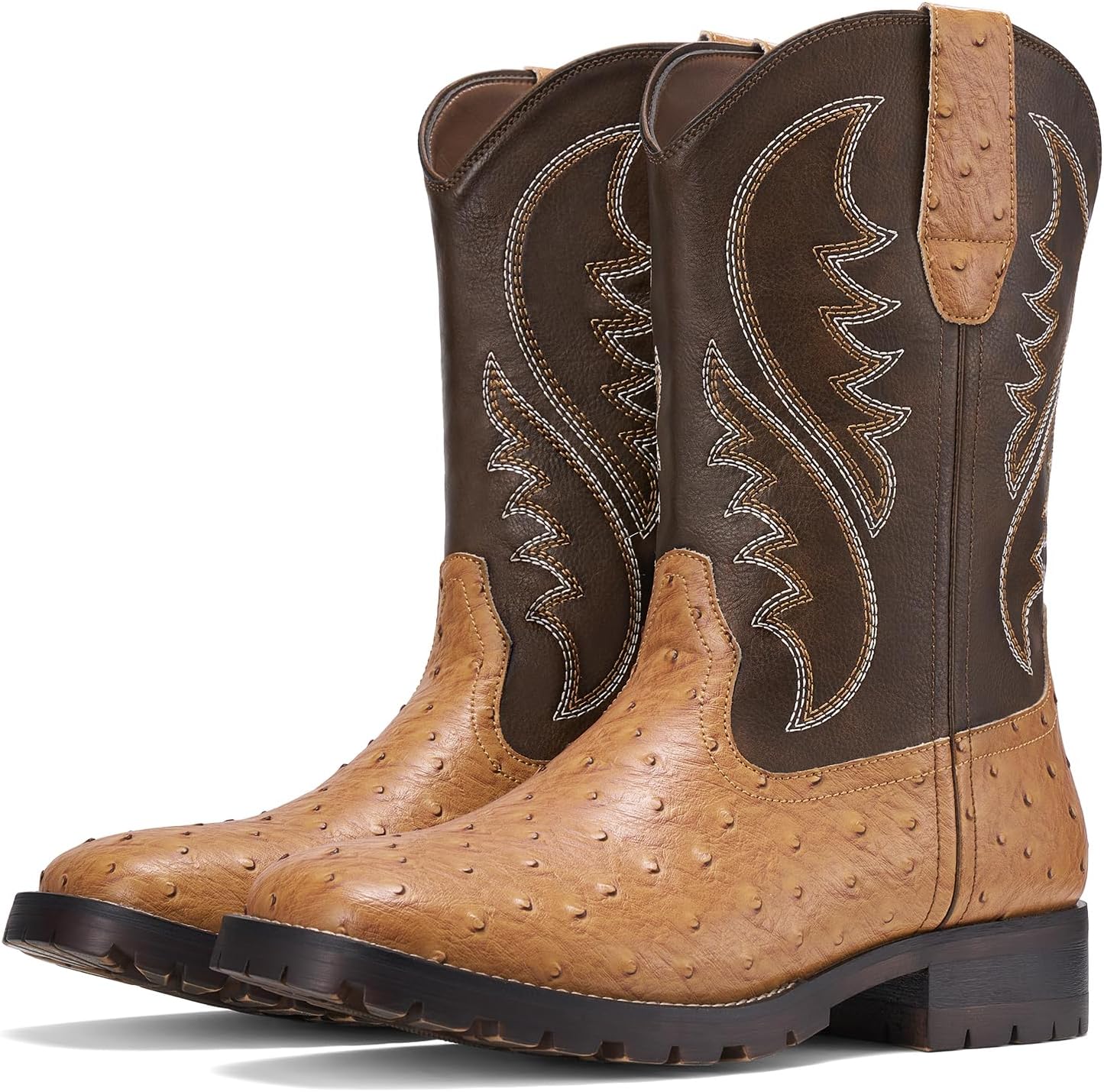 Rollda Cowboy Boots for Men - Classic Embroidered Western Style