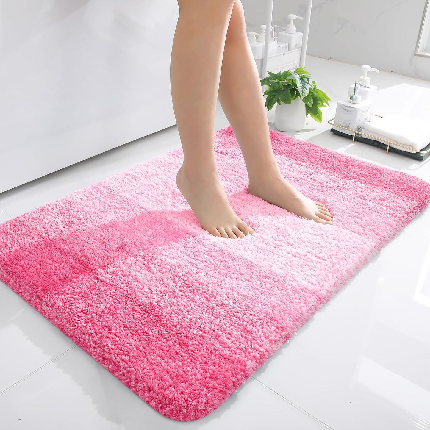 OLANLY Extra Soft Microfiber Bath Rugs Mat for Bathroom Decor