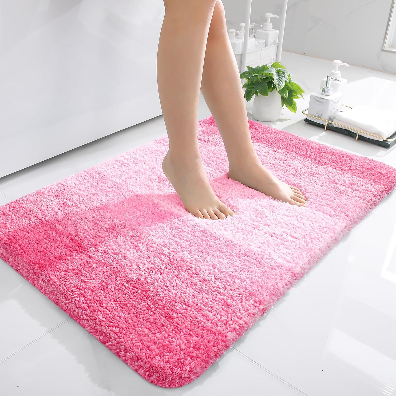 OLANLY Extra Soft Microfiber Bath Rugs Mat for Bathroom Decor