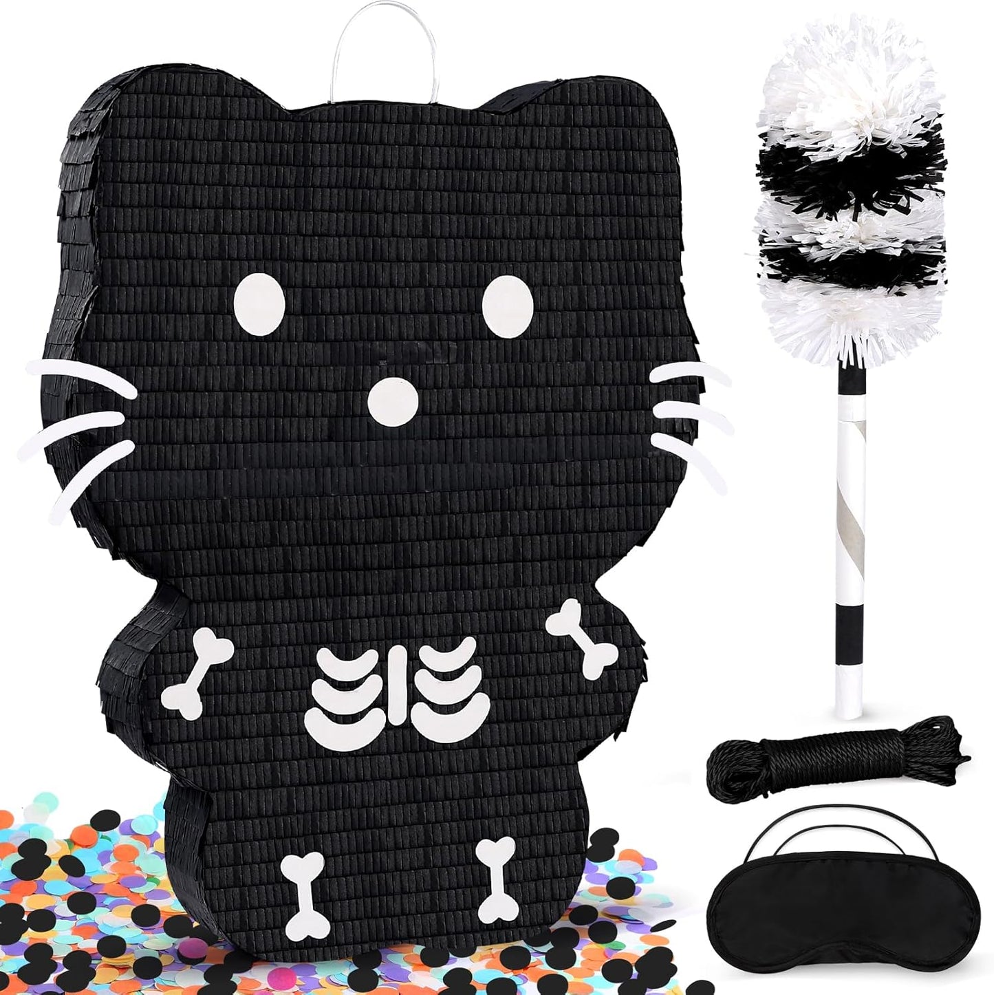 21in Halloween Skeleton Cat Pinata for Spooky Fun Parties
